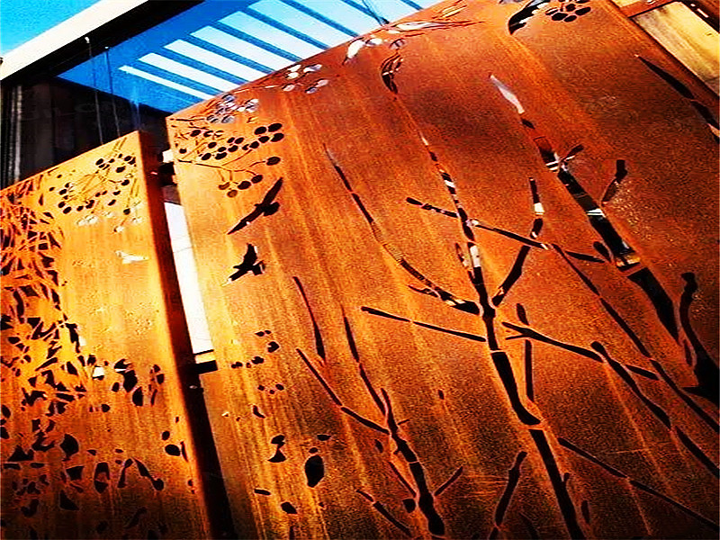 <h3>Leaf 3 ft. x 6 ft. Oxy-Shield Corten Steel Decorative Screen </h3>
